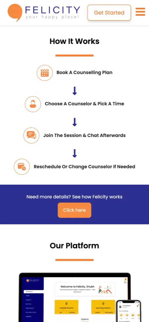 Felicity on mobile — inner section